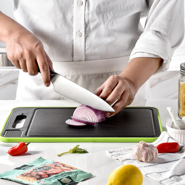 Double-side Cutting Board With Defrosting Function Chopping Board Kitchen Grinding Cutting Board With Knife Sharpener - Image 3